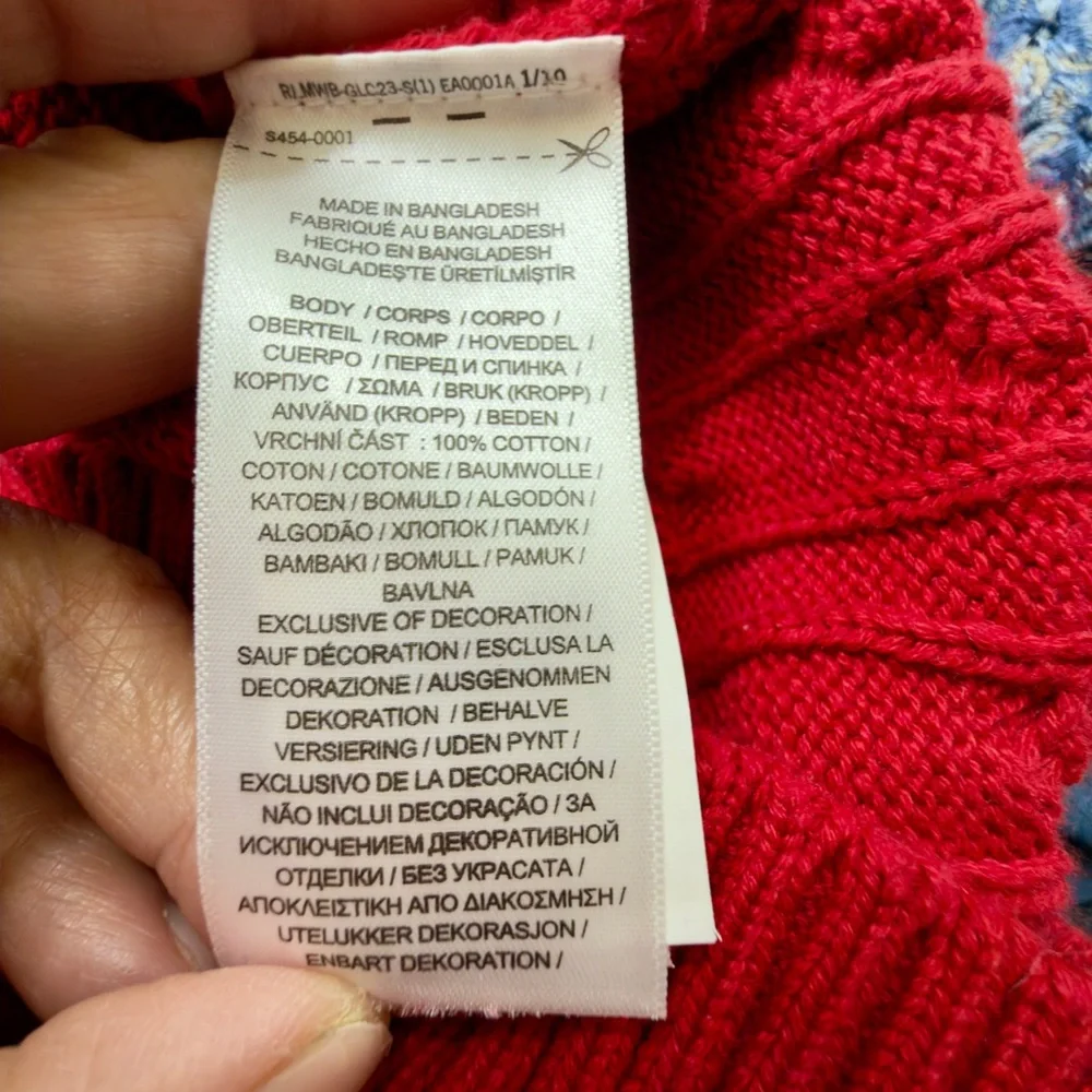Polo Ralph Lauren Boys Cable Knit‎ Crew Neck Sweater Red Sz 3/3T EUC